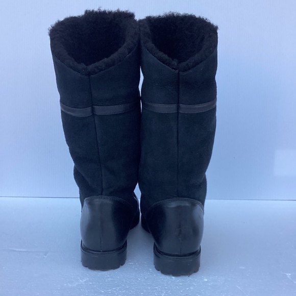 La Canadienne Harlan Leather Sheepskin Fleece Asymmetrical Boot 9M - Picture 4 of 9